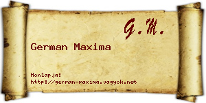 German Maxima névjegykártya
